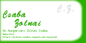 csaba zolnai business card